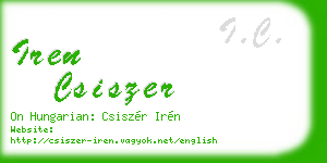 iren csiszer business card
